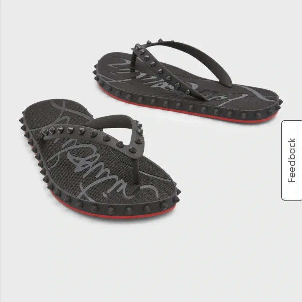 Christian Louboutin- Loubi Flip Donna Flat, black/red. Material- rubber. Size 37 - Picture 8 of 13